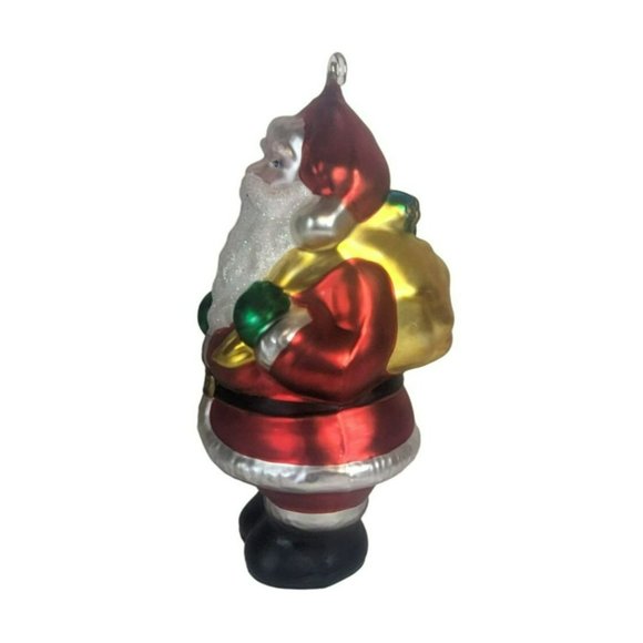 Vintage Blown Glass Santa Claus With Sack of Presents Christmas Figurine 10-Inch - Picture 4 of 6
